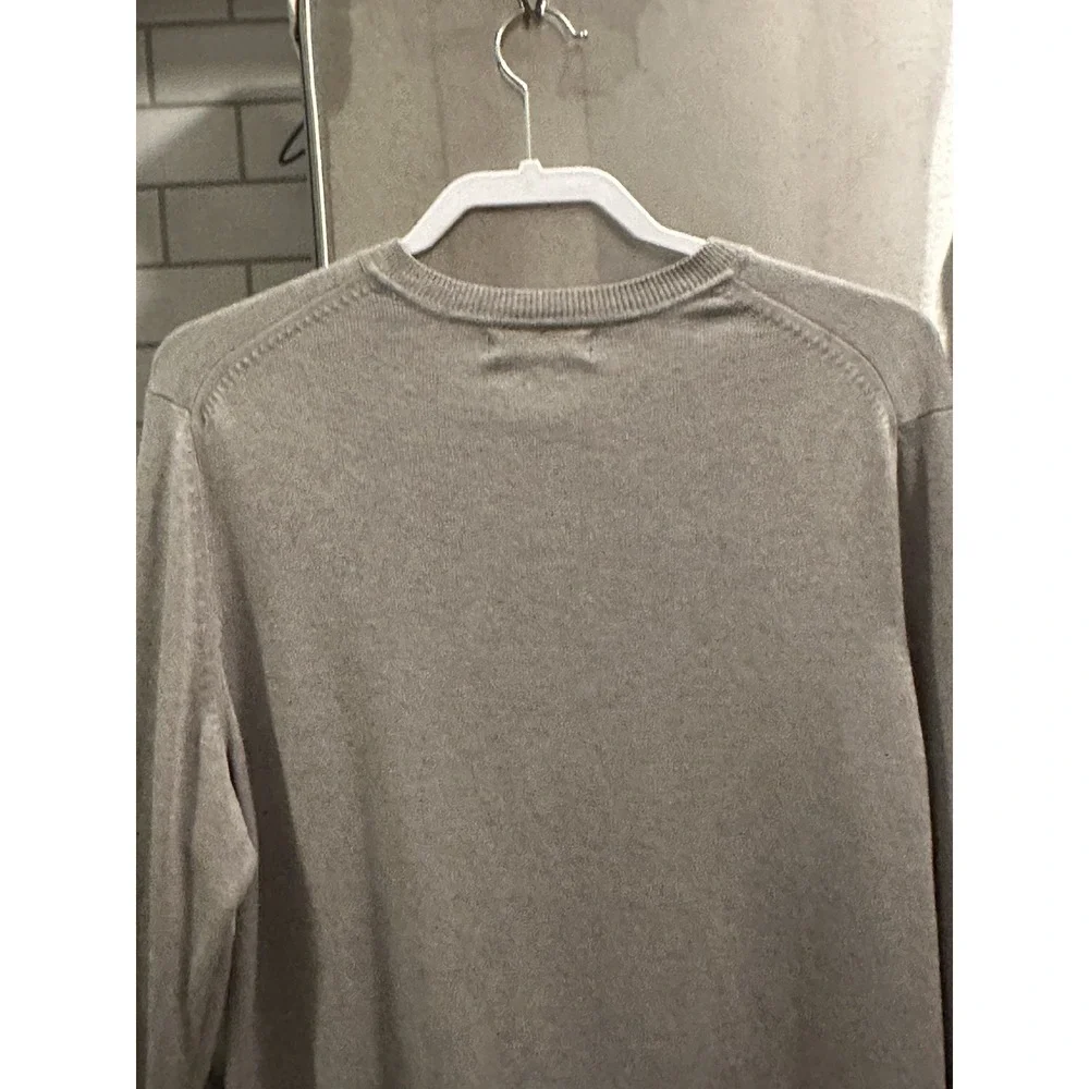 Banana Republic Men's Gray Silk Cashmere V-Neck Knit Pullover Sweater L